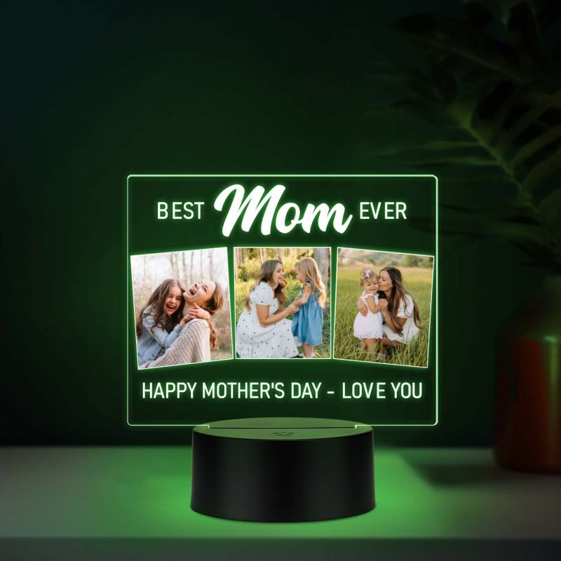 Personalized Best Mom Ever LED Night Lamp USB Color Changing Gift A Gift of Love   Forever Love Gift